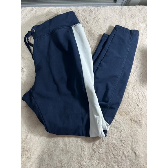 Lauren Ralph Lauren Navy & White Jogger Pants L/XL Drawstring Waist Cotton Blend - Picture 9 of 10